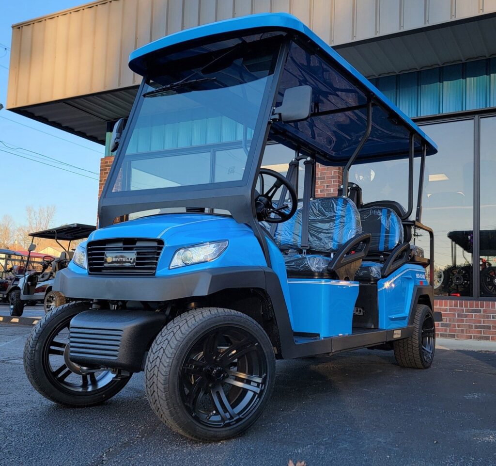 2022 Bintelli Beyond Lifted 6 Passenger Electric Low Speed Vehicle Golf Cart Ocean Blue Elite 1551