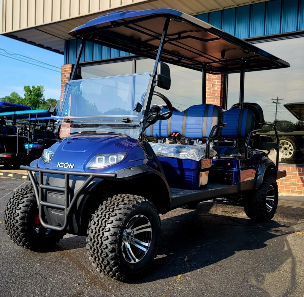 2022 ICON I60L 6 PASSENGER LIFTED ELECTRIC GOLF CART INDIGIO BLUE Elite Custom Golf Carts, LLC