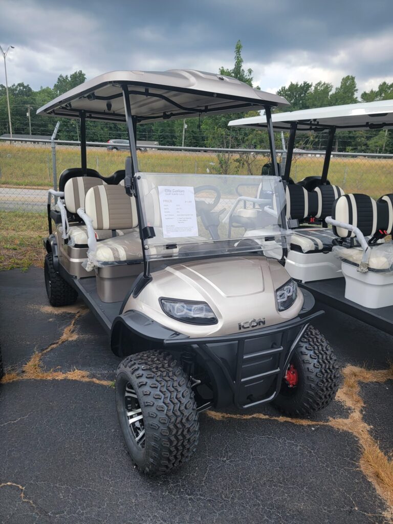 2022 Icon I60l 6 Passenger Lifted Electric Golf Cart Champagne 