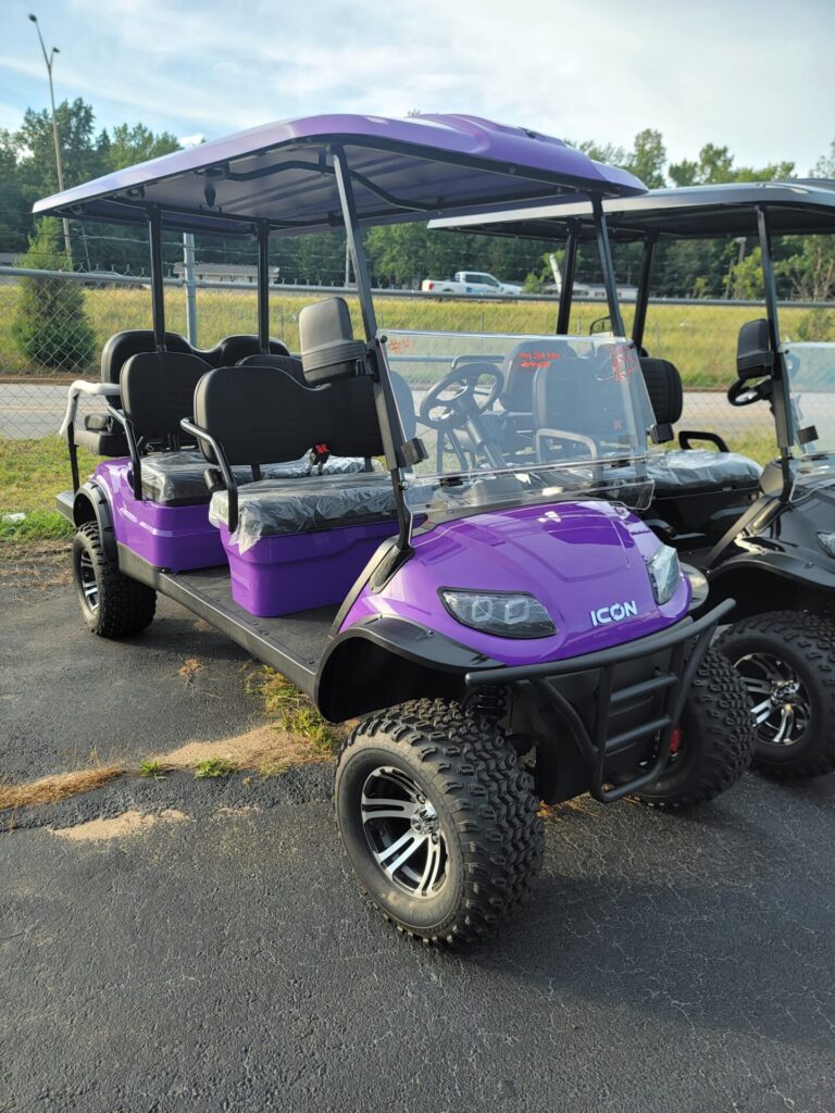 2022 ICON I60L 6 PASSENGER LIFTED ELECTRIC GOLF CART PURPLE Elite
